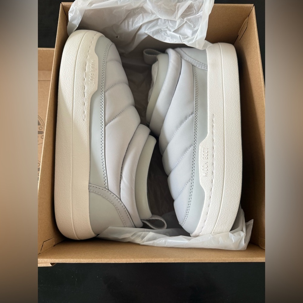 NEW MOON BOOT Park Soft Nylon Sneaker Glacier Grey size 37 US 5 - Picture 11 of 14